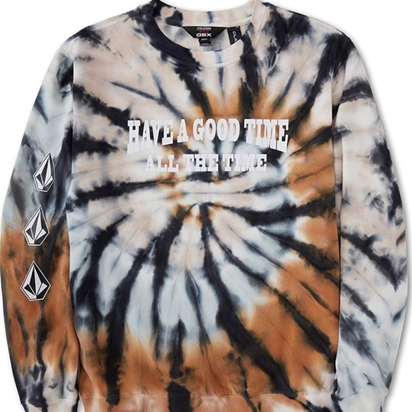 Volcom Netflix OBX Have A Good Time Tie Dye Sweatshirt Men’s L - Picture 1 of 1